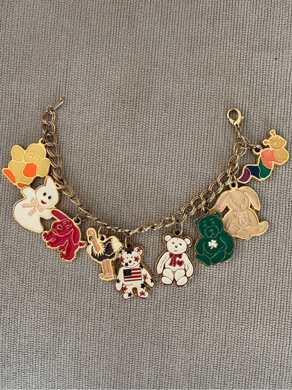 Vintage Beanie Baby Charm Bracelet